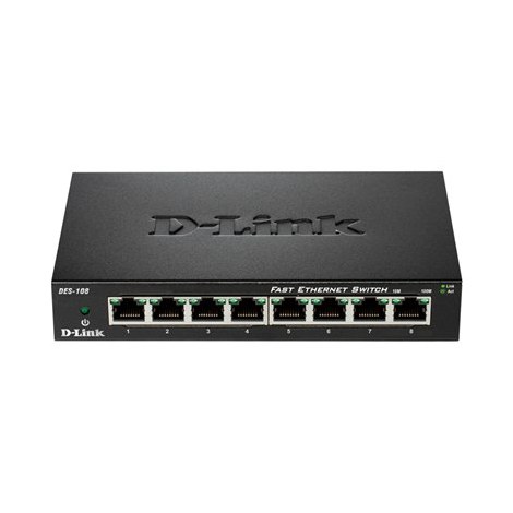 D-Link | Ethernet Switch | DES-108/E | Unmanaged | Desktop | 10/100 Mbps (RJ-45) ports quantity 8 | 1 Gbps (RJ-45) ports quantit